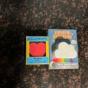 Illuminati Heart Bath Bomb and Rainbow Bath Bomb